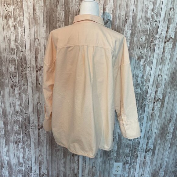 Everlane Peach Relaxed Fit Oxford Shirt size Large - Picture 3 of 4